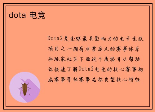 dota 电竞
